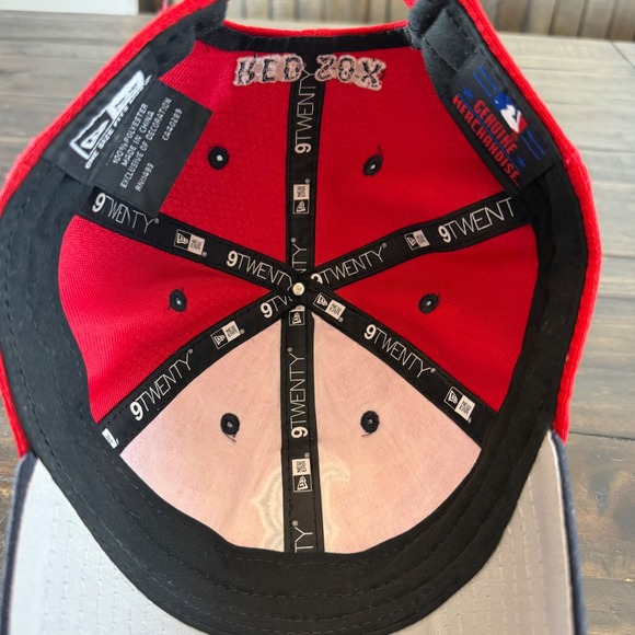 New Era Boston Red Sox Hat Mens OSFM Red Navy 9TWENTY Adjustable MLB Cap - Picture 11 of 12